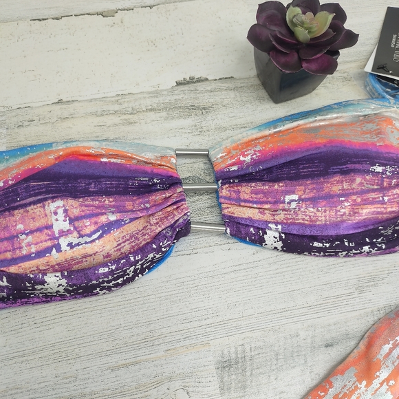 Carmen Marc Valvo Rainbow Swimwear Bikini Top - Picture 3 of 5